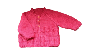 Cashmere Blend Baby Cardigan; Size 0-3 months - Dark Pink
