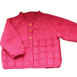 Cashmere Blend Baby Cardigan; Size 0-3 months - Dark Pink