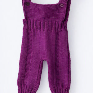 Unisex Baby Romper/Dungarees; Cotton Blend Yarn; Purple; 0-3 Months