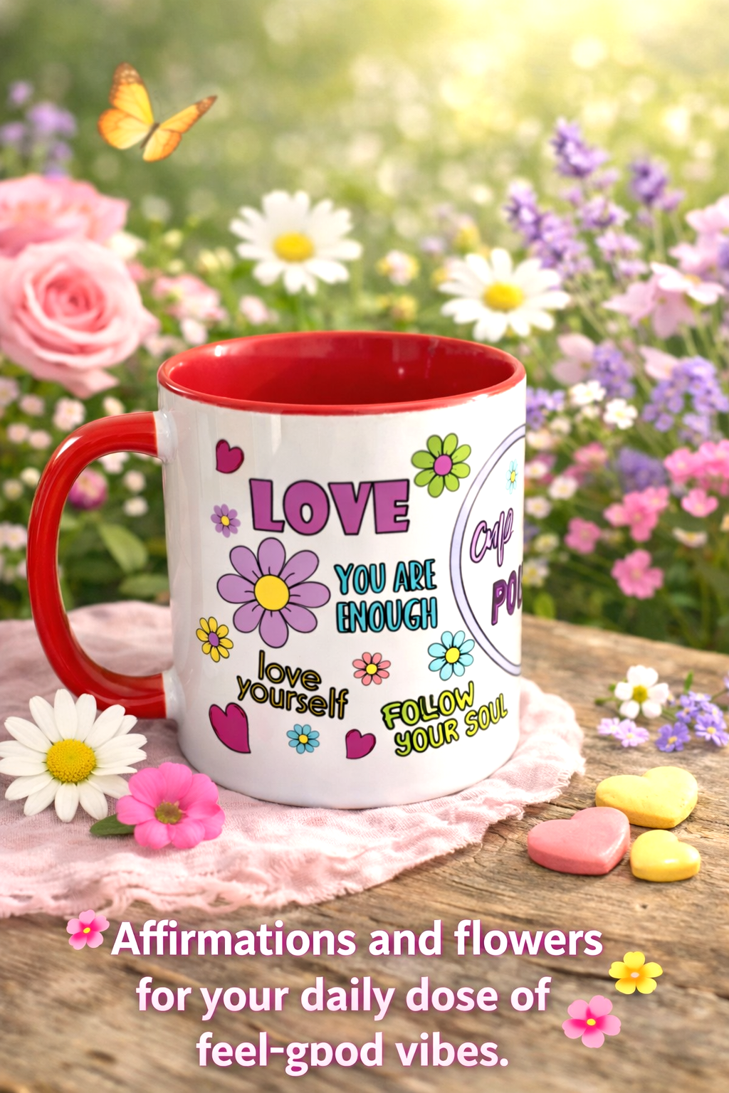 Customised 'Positivity' Quotes; Coffee Mug; Encouraging Words; Ceramic Tea/Coffee Mug