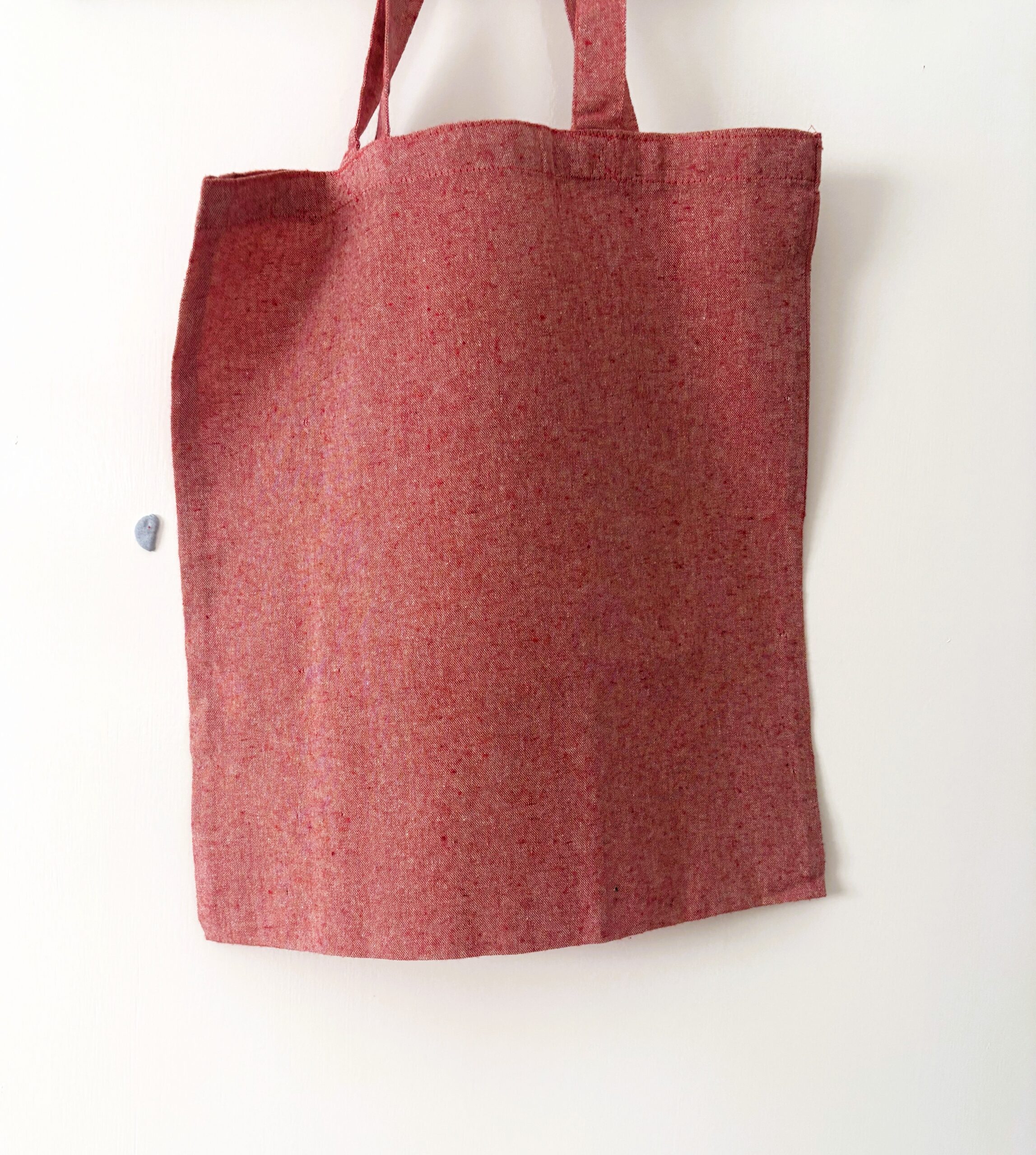 Celestial Print, Red Cotton Tote Bag; Eco Friendly; Reusable Shopping Bag - Image 3